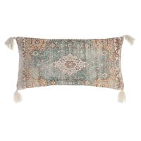 Pude 60 x 10 x 30 cm Beige Blå Araber Frynse