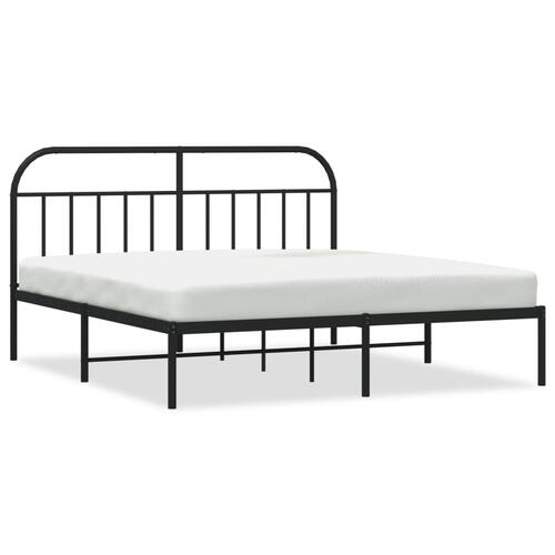 Sengeramme med sengegavl 180x200 cm metal sort