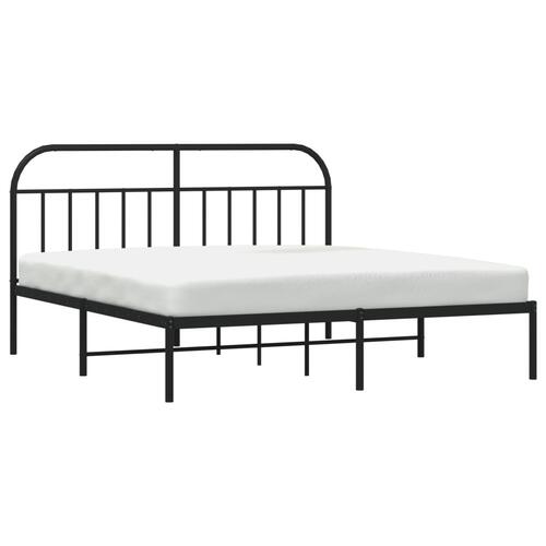 Sengeramme med sengegavl 180x200 cm metal sort