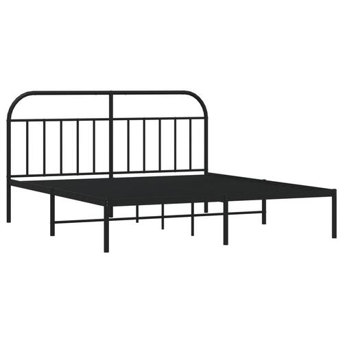 Sengeramme med sengegavl 180x200 cm metal sort