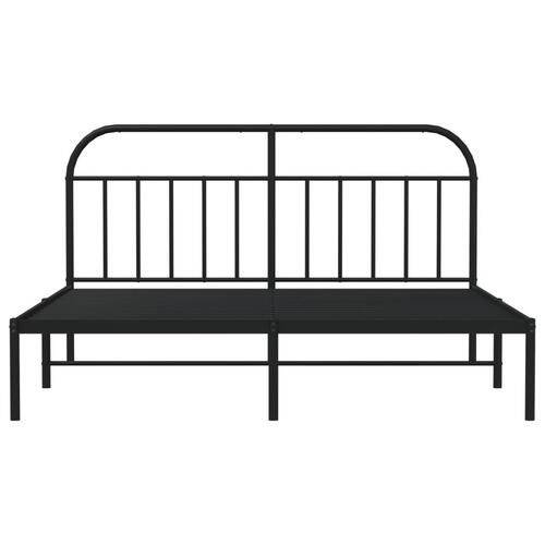 Sengeramme med sengegavl 180x200 cm metal sort