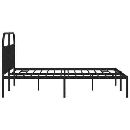 Sengeramme med sengegavl 180x200 cm metal sort
