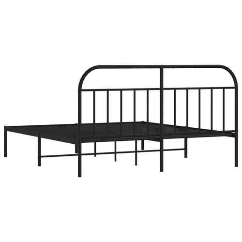 Sengeramme med sengegavl 180x200 cm metal sort