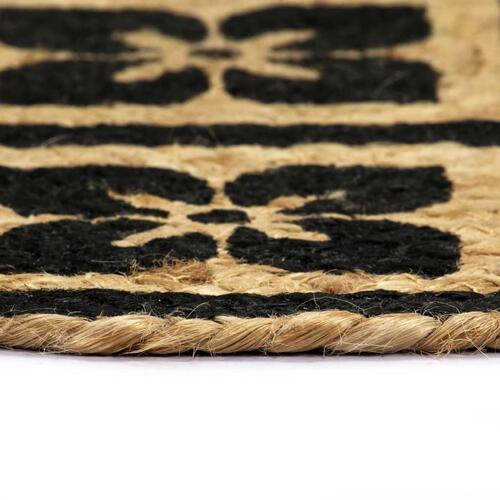 Dækkeservietter 6 stk. rund 38 cm jute sort