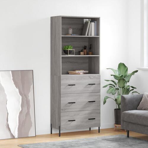 Højskab 69,5x34x180 cm konstrueret træ grå sonoma-eg