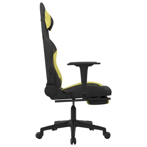 Gamingstol med massagefunktion + fodstøtte stof sort lysegrøn
