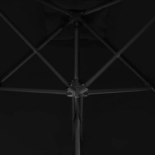 Parasol med stålstang 250x250x230 cm sort