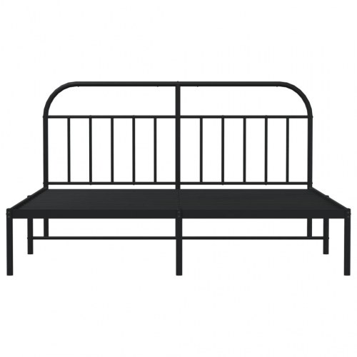 Sengeramme med sengegavl 183×213 cm - metal, sort