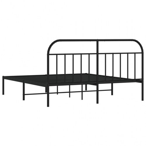 Sengeramme med sengegavl 183×213 cm - metal, sort