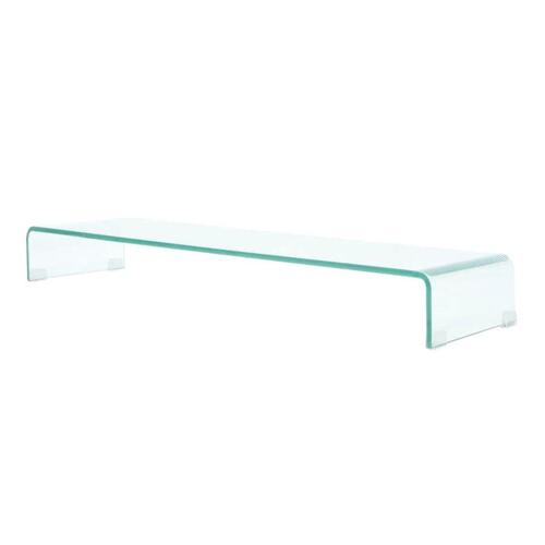 TV-stander/monitorstand klart glas 100x30x13 cm