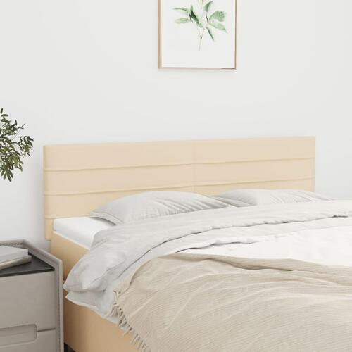 Sengegavle 2 stk. 72x5x78/88 cm stof cremefarvet