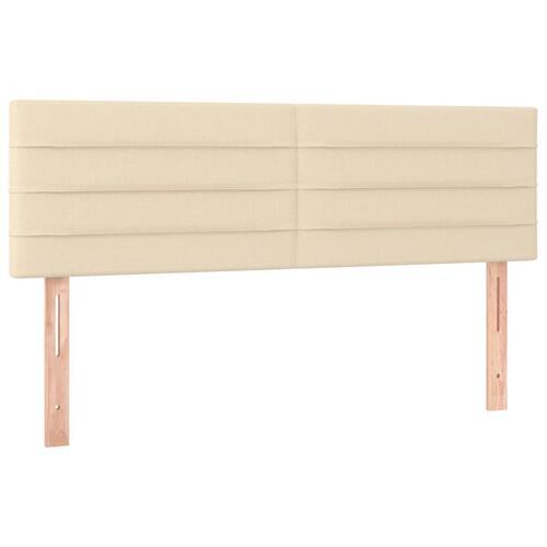 Sengegavle 2 stk. 72x5x78/88 cm stof cremefarvet