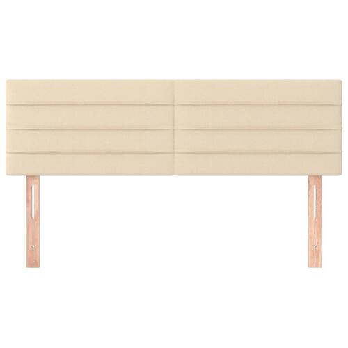 Sengegavle 2 stk. 72x5x78/88 cm stof cremefarvet