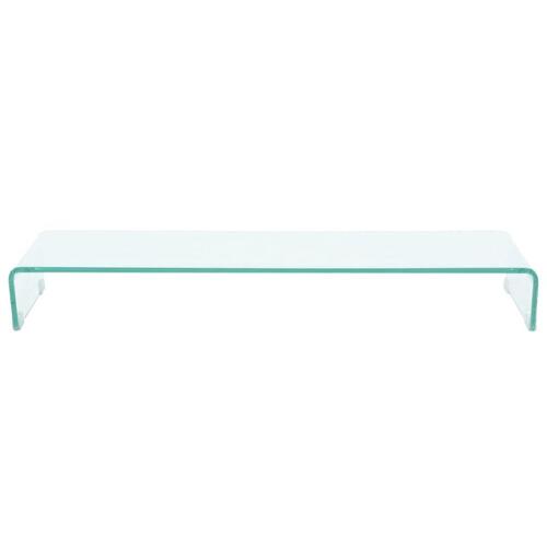 TV-stander/monitorstand klart glas 100x30x13 cm