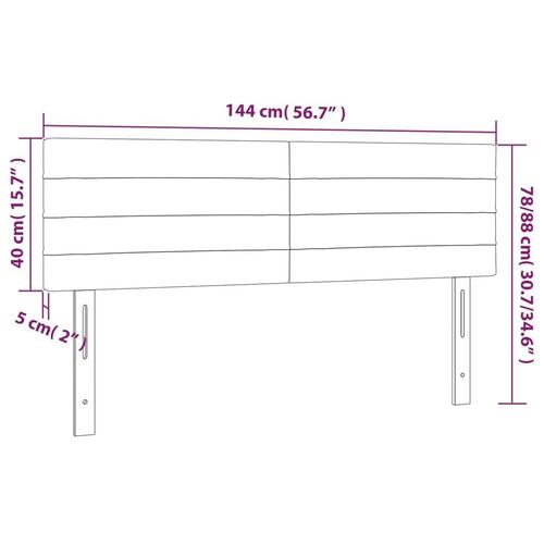 Sengegavle 2 stk. 72x5x78/88 cm stof cremefarvet