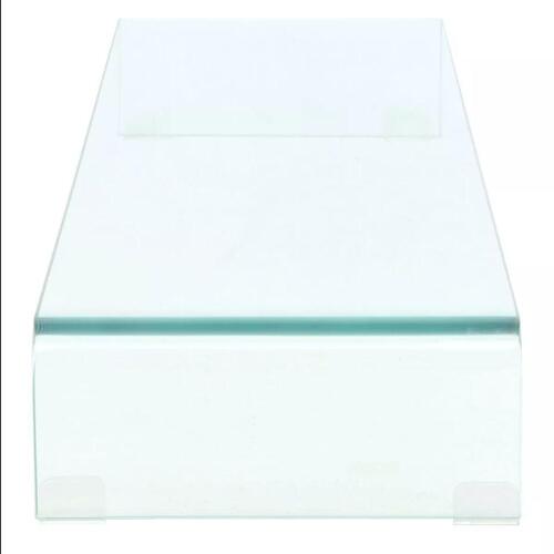 TV-stander/monitorstand klart glas 100x30x13 cm