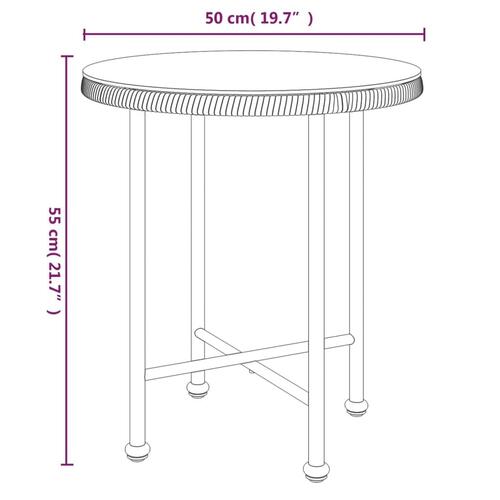 Spisebord Ø50 cm hærdet glas og stål sort