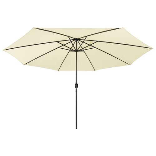 Sonnenschirm mit LED-Beleuchtung 400 cm Sandweiß