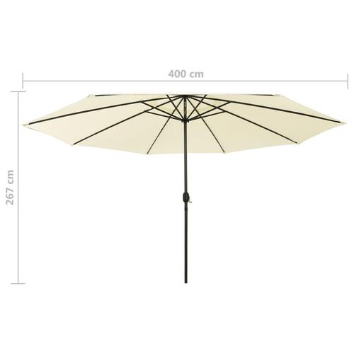 Sonnenschirm mit LED-Beleuchtung 400 cm Sandweiß