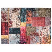 Gulvtæppe 150x230 cm vaskbart skridsikkert patchwork flerfarvet