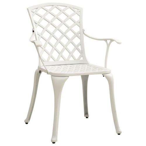 Havestole 6 stk. støbt aluminium hvid