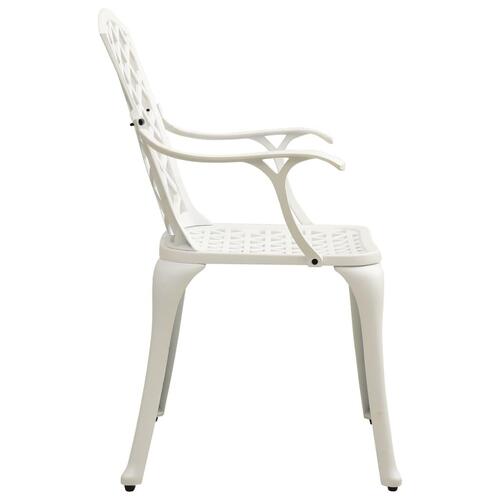 Havestole 6 stk. støbt aluminium hvid