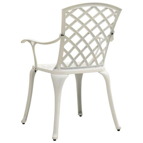 Havestole 6 stk. støbt aluminium hvid