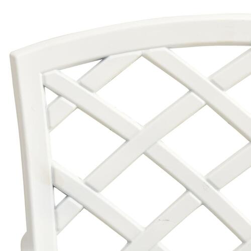 Havestole 6 stk. støbt aluminium hvid