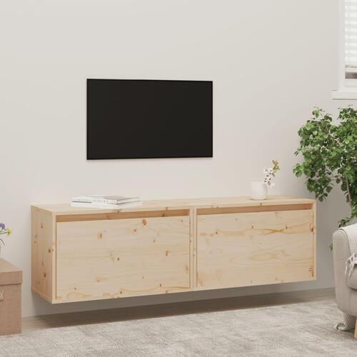 Vægskabe 2 stk. 60x30x35 cm massivt fyrretræ