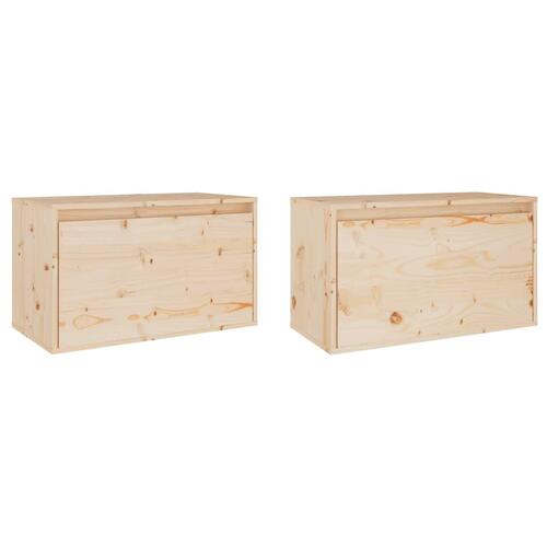 Vægskabe 2 stk. 60x30x35 cm massivt fyrretræ