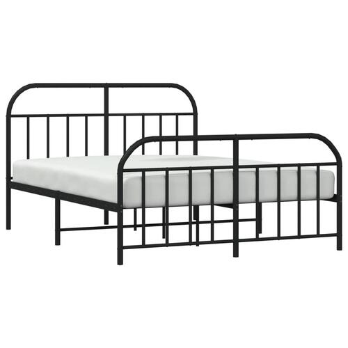 Sengeramme med sengegavl og fodgærde 183x213 cm metal sort