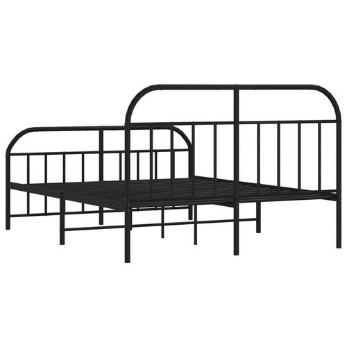 Sengeramme med sengegavl og fodgærde 183x213 cm metal sort
