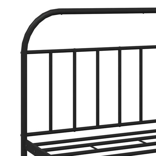 Sengeramme med sengegavl og fodgærde 183x213 cm metal sort