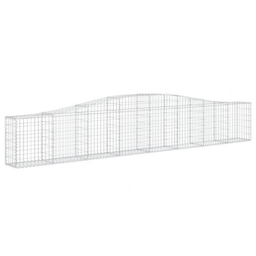 Buede gabionkurve 2 stk. - 400×30×60/80 cm i galvaniseret jern