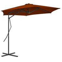 Parasol med stålstang 300x230 cm terrakottafarvet