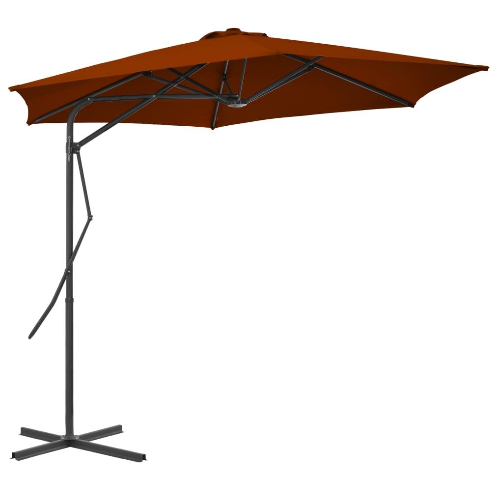 Parasol med stålstang 300x230 cm terrakottafarvet