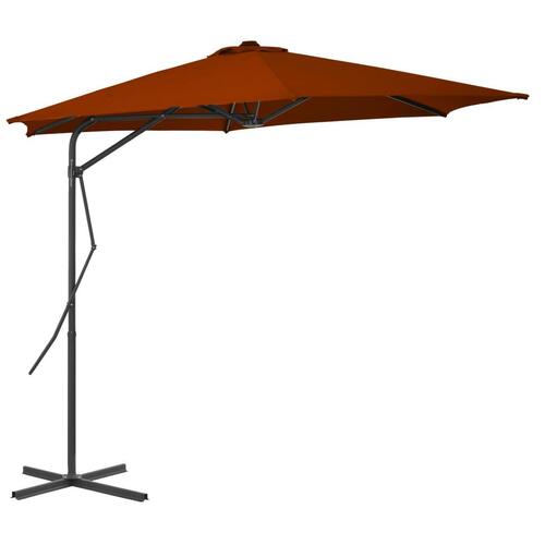 Parasol med stålstang 300x230 cm terrakottafarvet