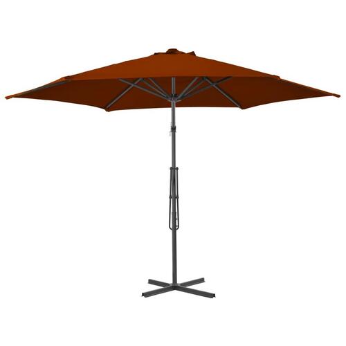 Parasol med stålstang 300x230 cm terrakottafarvet