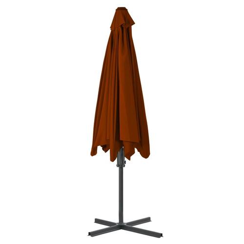 Parasol med stålstang 300x230 cm terrakottafarvet