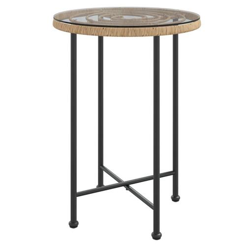 Spisebord Ø55 cm hærdet glas og stål