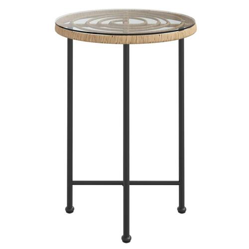 Spisebord Ø55 cm hærdet glas og stål