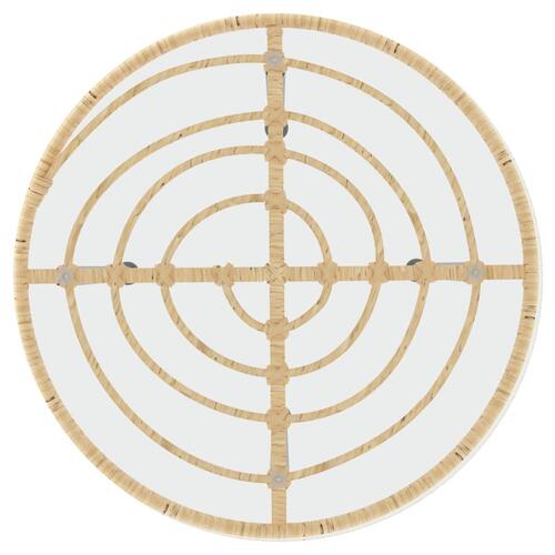 Spisebord Ø55 cm hærdet glas og stål