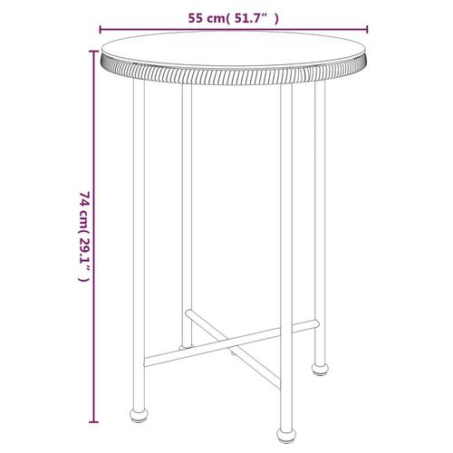 Spisebord Ø55 cm hærdet glas og stål