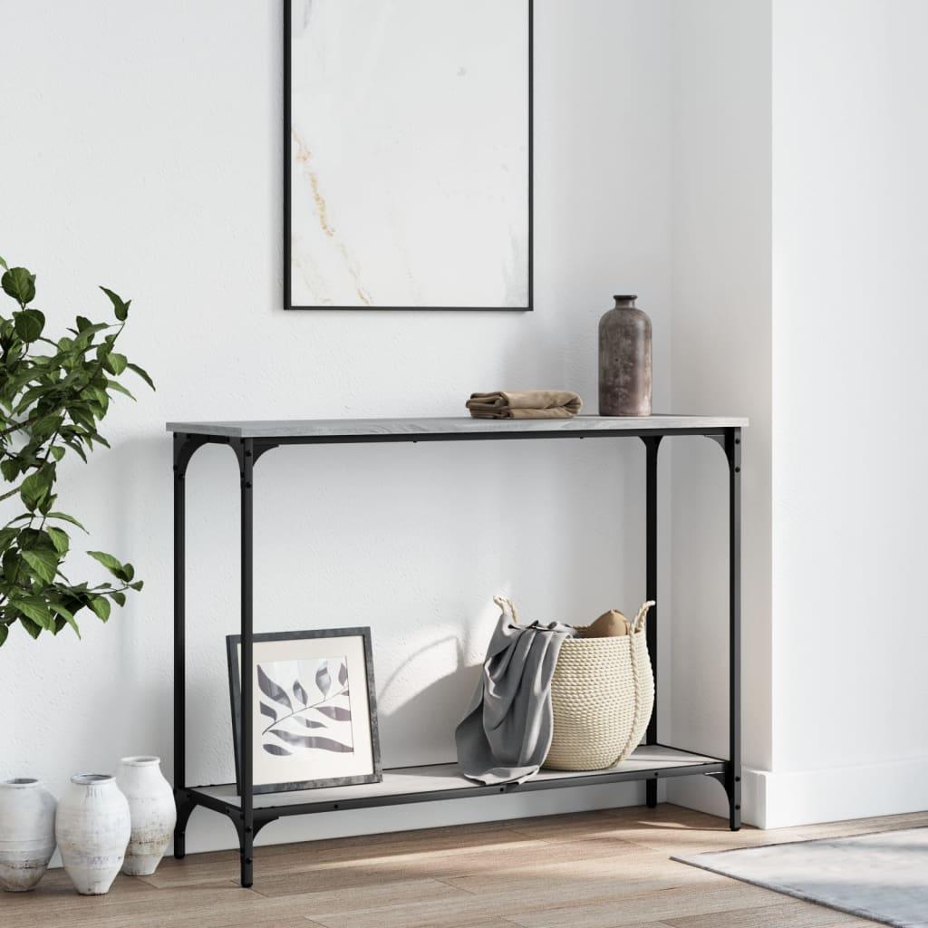 Konsolbord 101x30,5x75 cm konstrueret træ grå sonoma-eg
