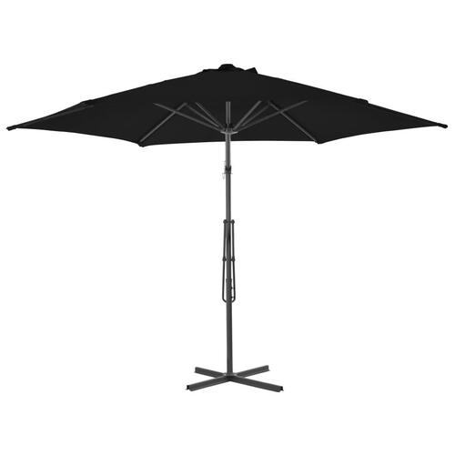 Parasol med stålstang 300x230 cm sort