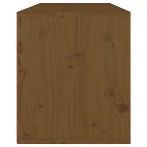Vægskab 80x30x35 cm massivt fyrretræ gyldenbrun