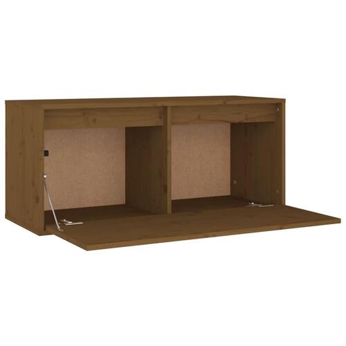 Vægskab 80x30x35 cm massivt fyrretræ gyldenbrun