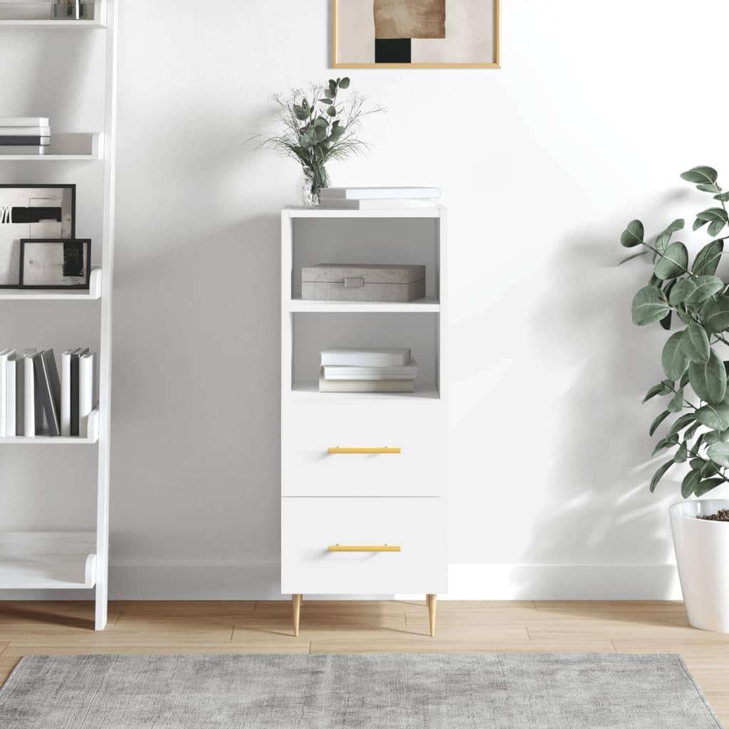 Skænk 34,5x34x90 cm konstrueret træ hvid