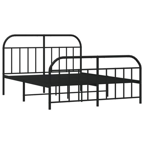 Sengeramme med sengegavl og fodgærde 180x200 cm metal sort