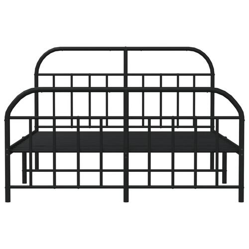 Sengeramme med sengegavl og fodgærde 180x200 cm metal sort